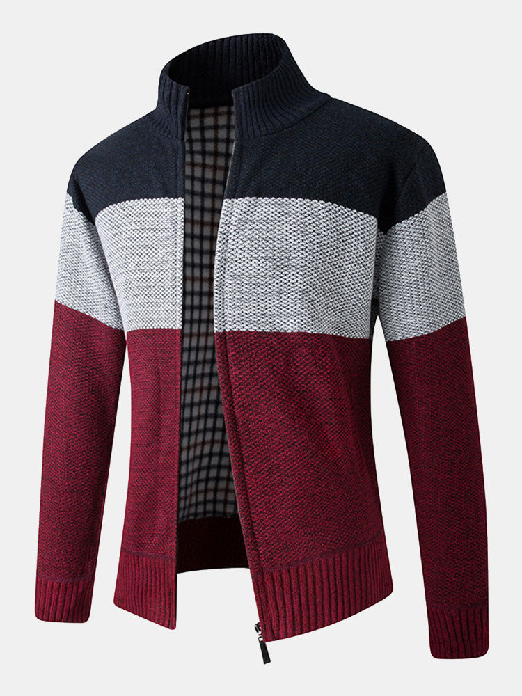 Herminio | Jersey de patchwork con bloques de color y cremallera