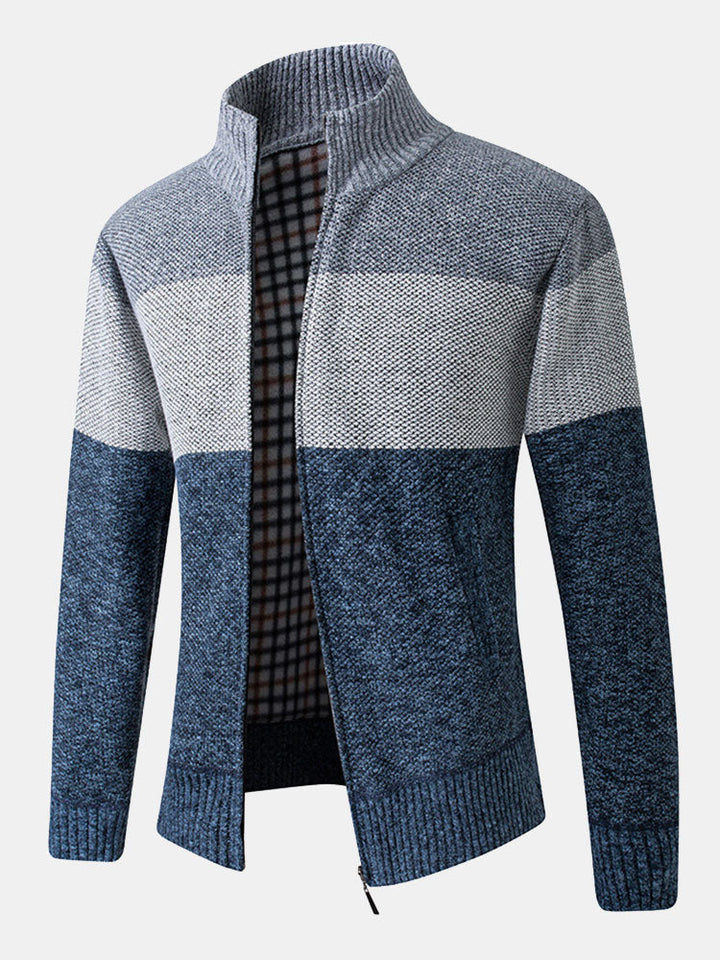 Herminio | Jersey de patchwork con bloques de color y cremallera