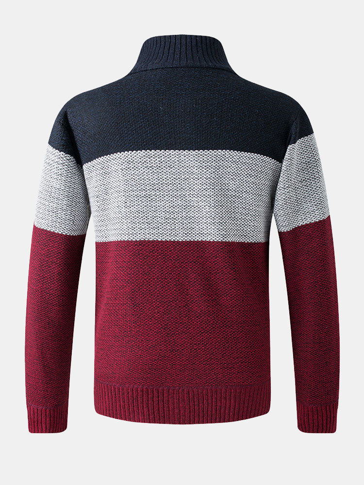 Herminio | Jersey de patchwork con bloques de color y cremallera