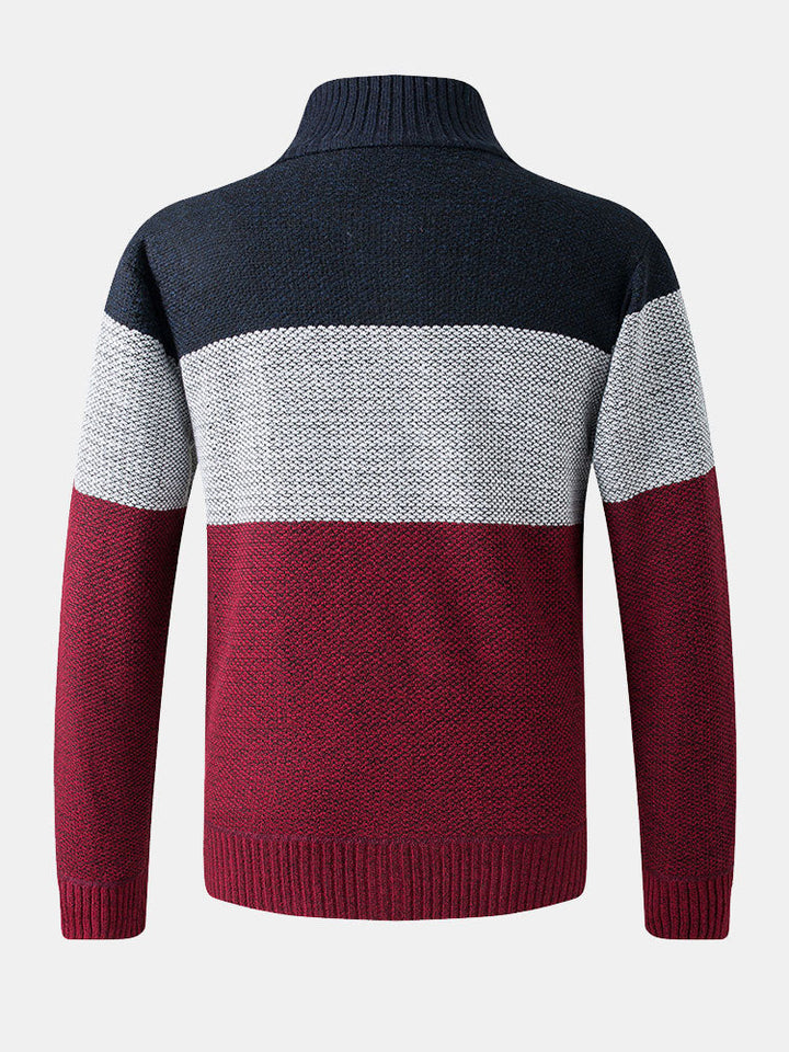 Herminio | Jersey de patchwork con bloques de color y cremallera