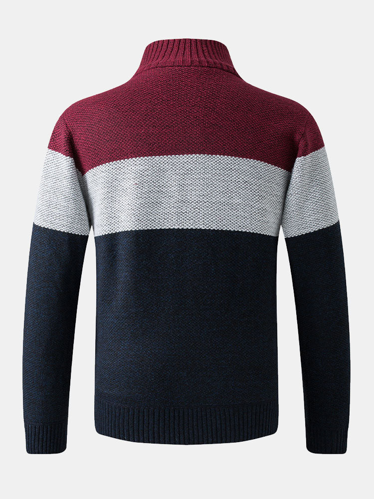 Herminio | Jersey de patchwork con bloques de color y cremallera