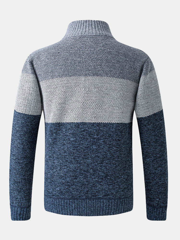 Herminio | Jersey de patchwork con bloques de color y cremallera