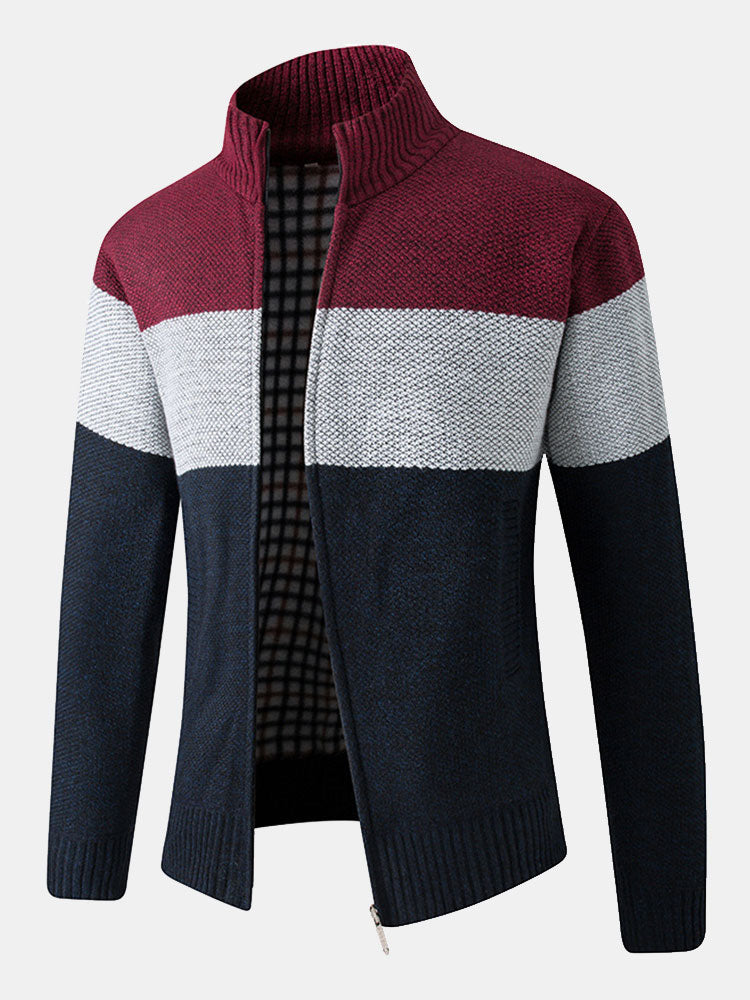 Herminio | Jersey de patchwork con bloques de color y cremallera
