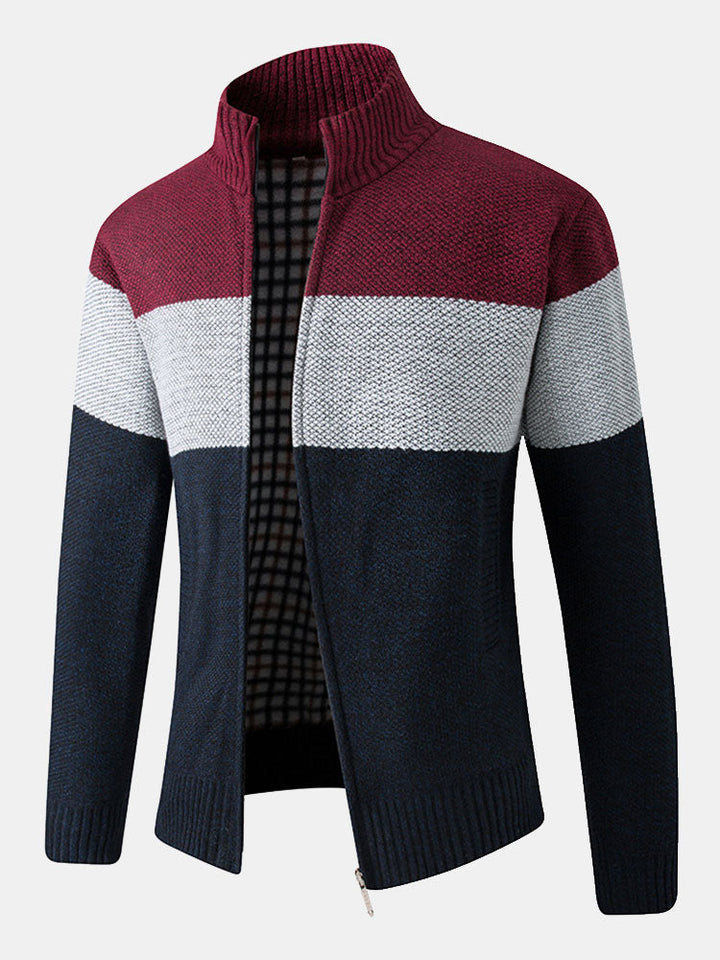 Herminio | Jersey de patchwork con bloques de color y cremallera