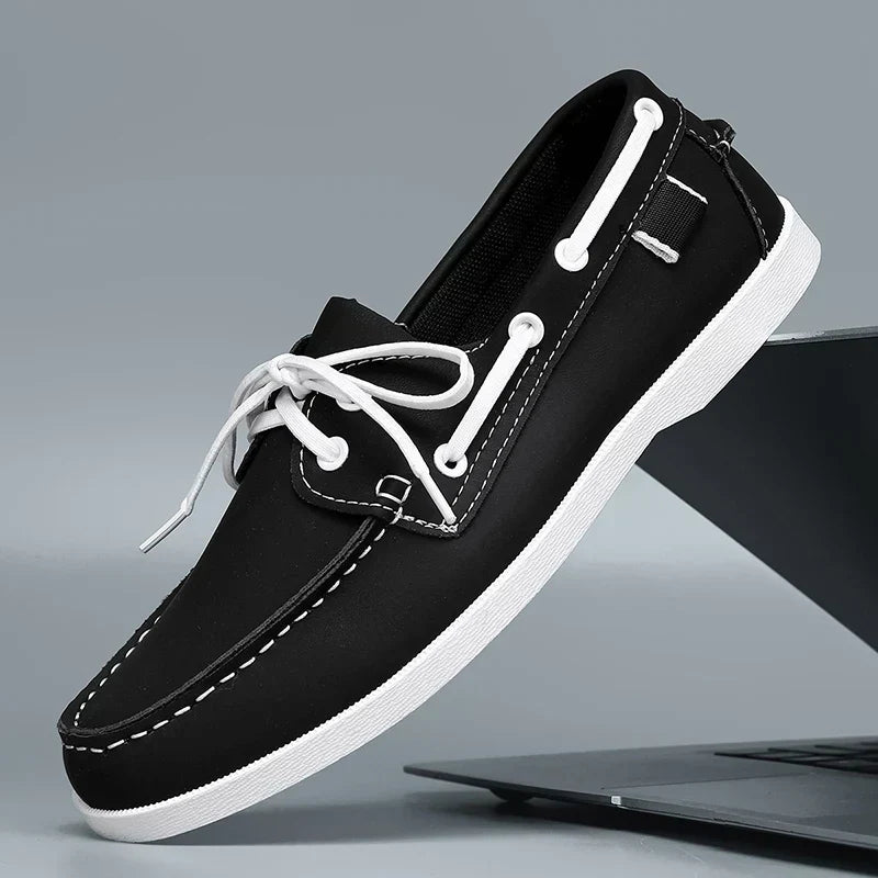 Hilario | Mocasines negros de piel para el trabajo