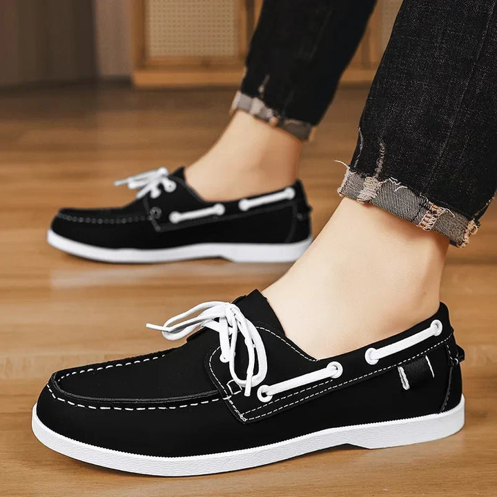 Hilario | Mocasines negros de piel para el trabajo