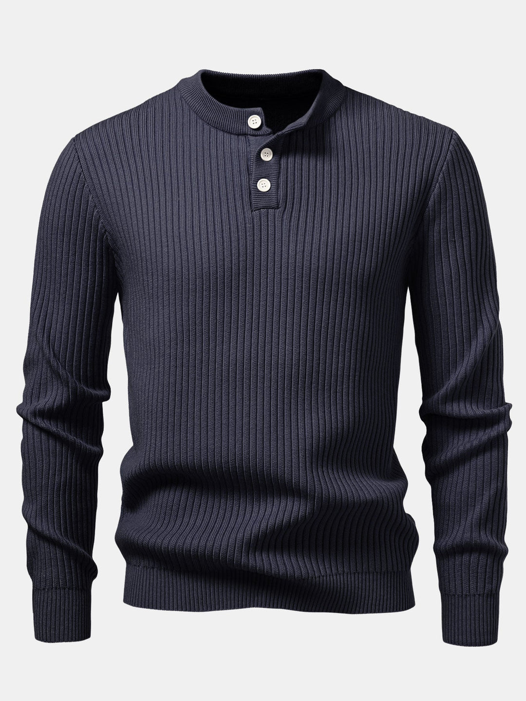 Honorio | Jersey acanalado con cuello henley