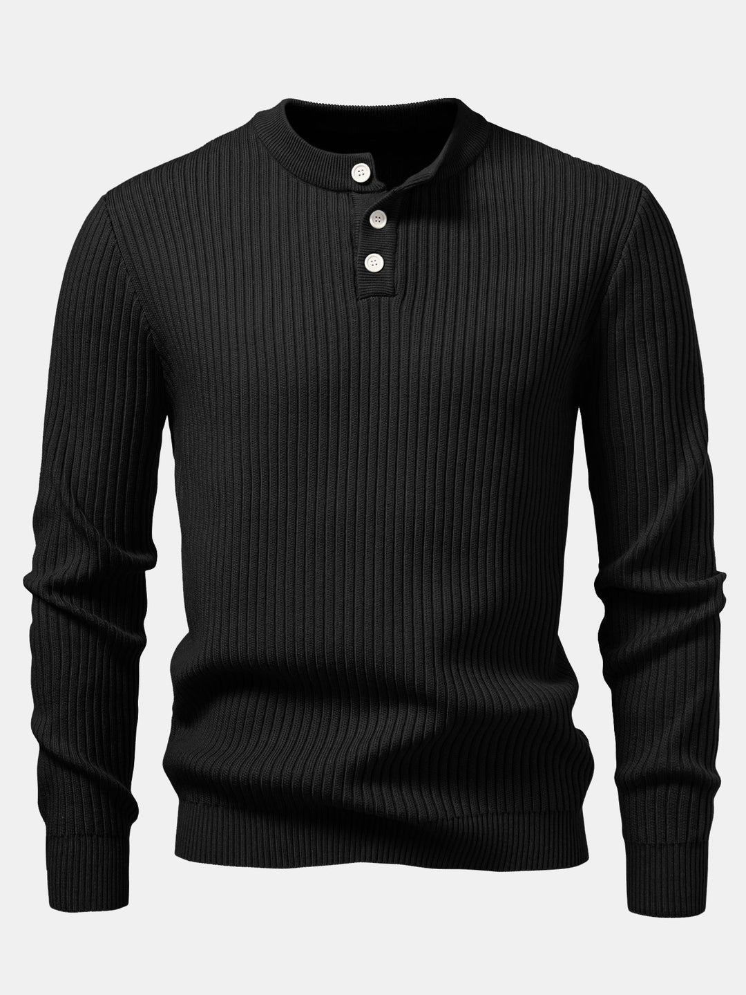 Honorio | Jersey acanalado con cuello henley
