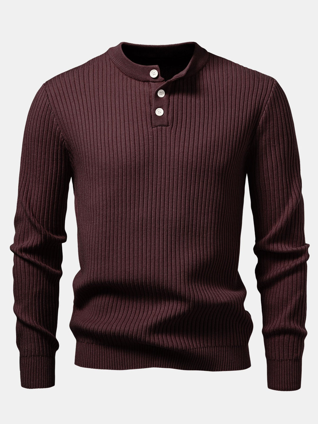 Honorio | Jersey acanalado con cuello henley