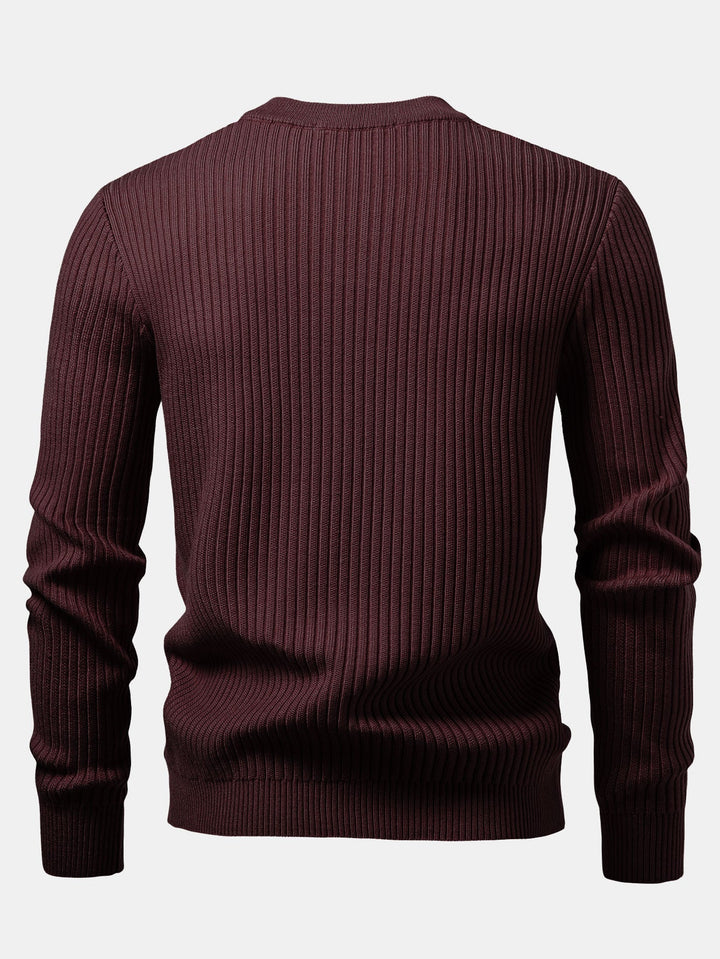 Honorio | Jersey acanalado con cuello henley