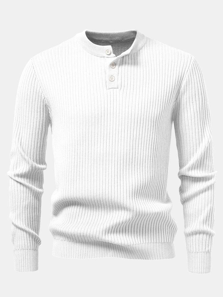 Honorio | Jersey acanalado con cuello henley