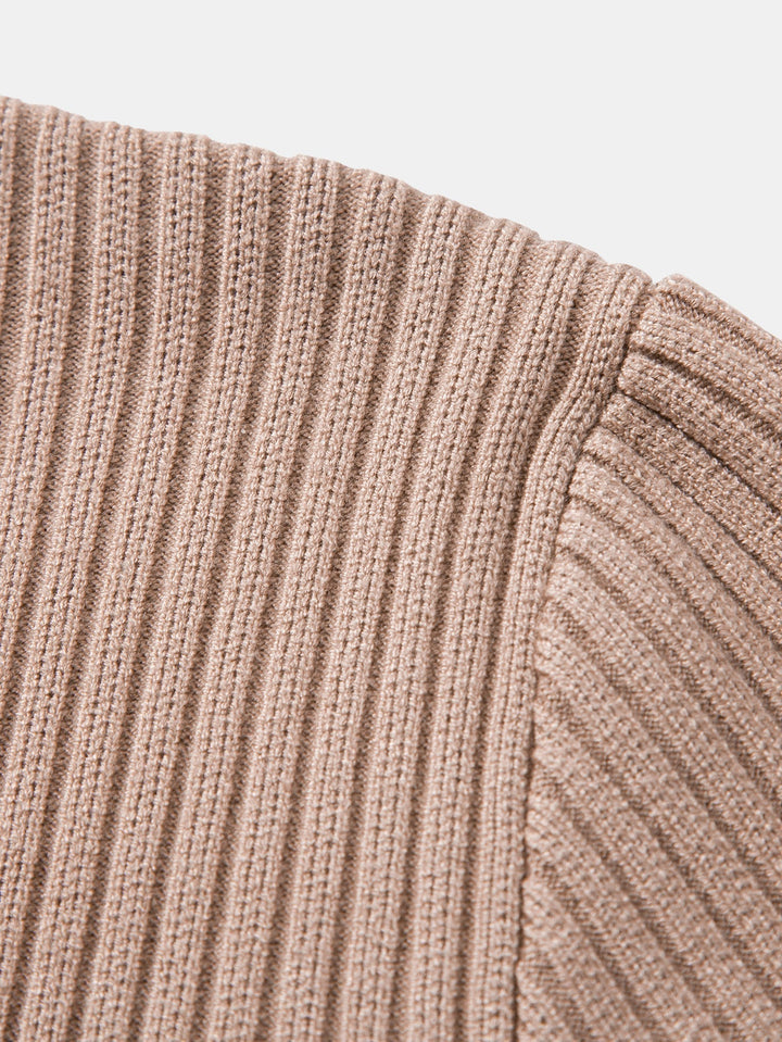 Honorio | Jersey acanalado con cuello henley