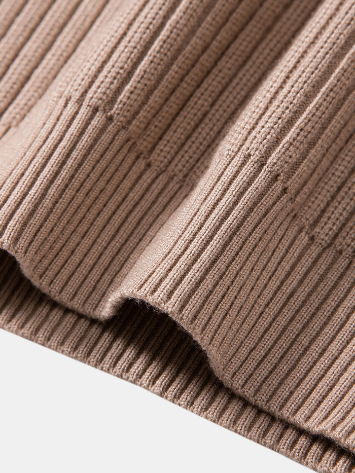 Honorio | Jersey acanalado con cuello henley