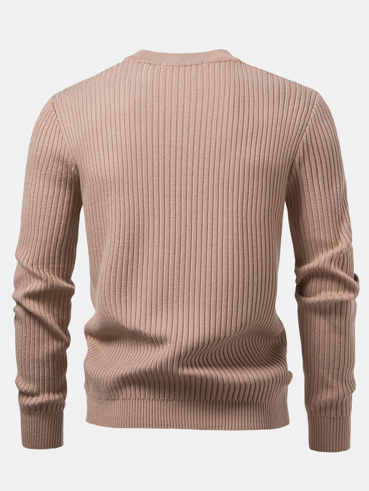 Honorio | Jersey acanalado con cuello henley