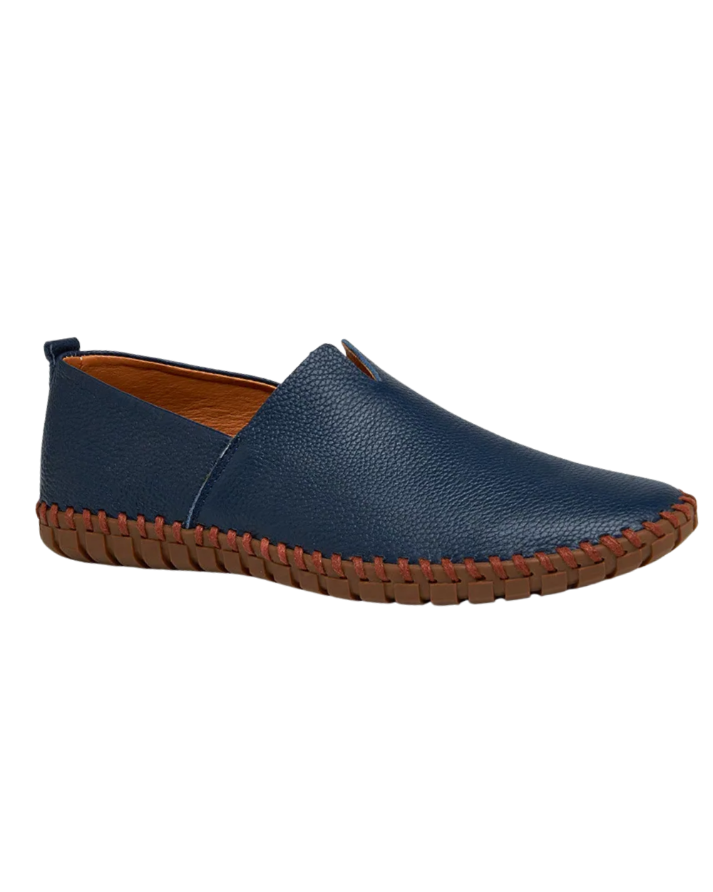 Honorio | Mocasines de piel azul marino sin cordones