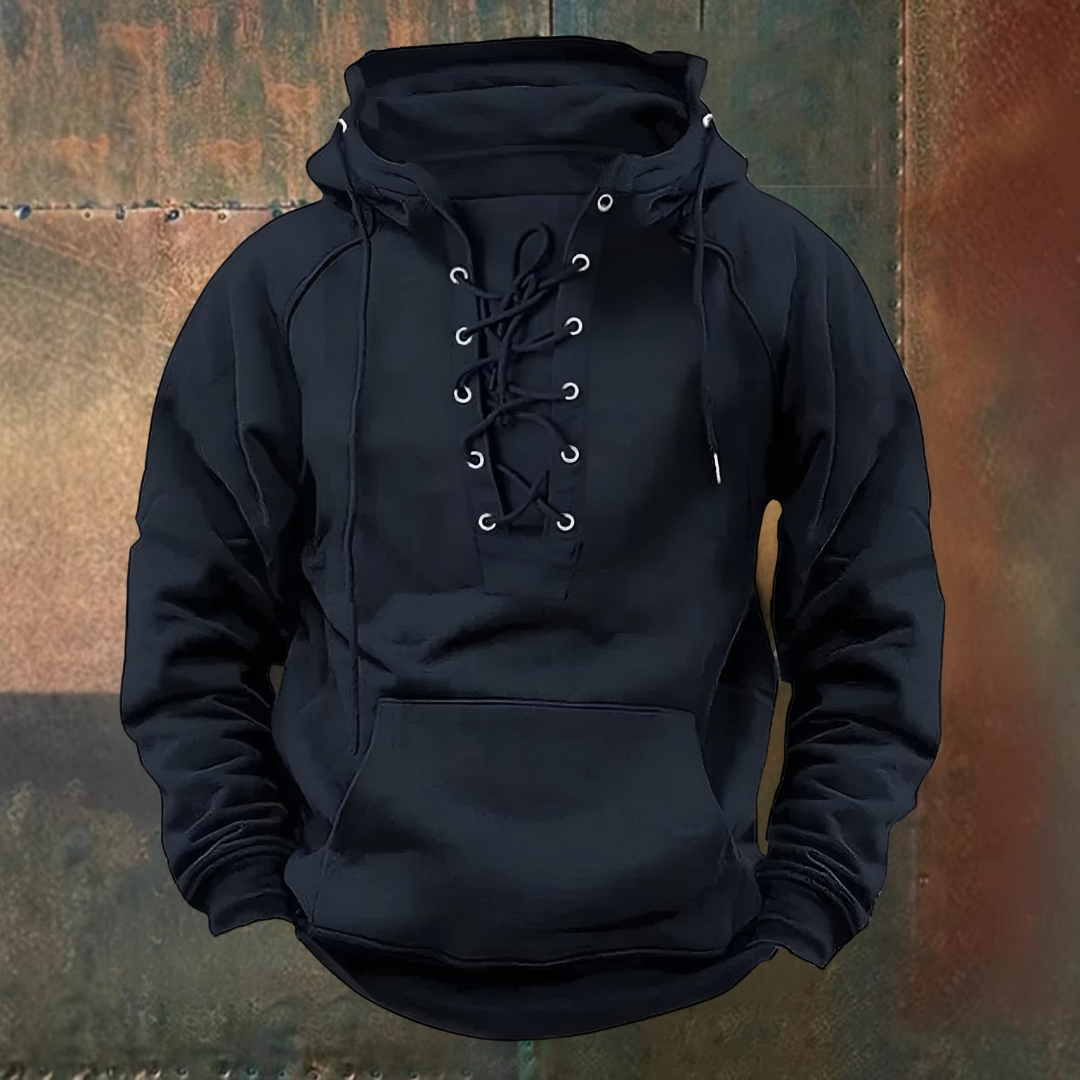 Ignacio | Sudadera marrón con capucha y cordón