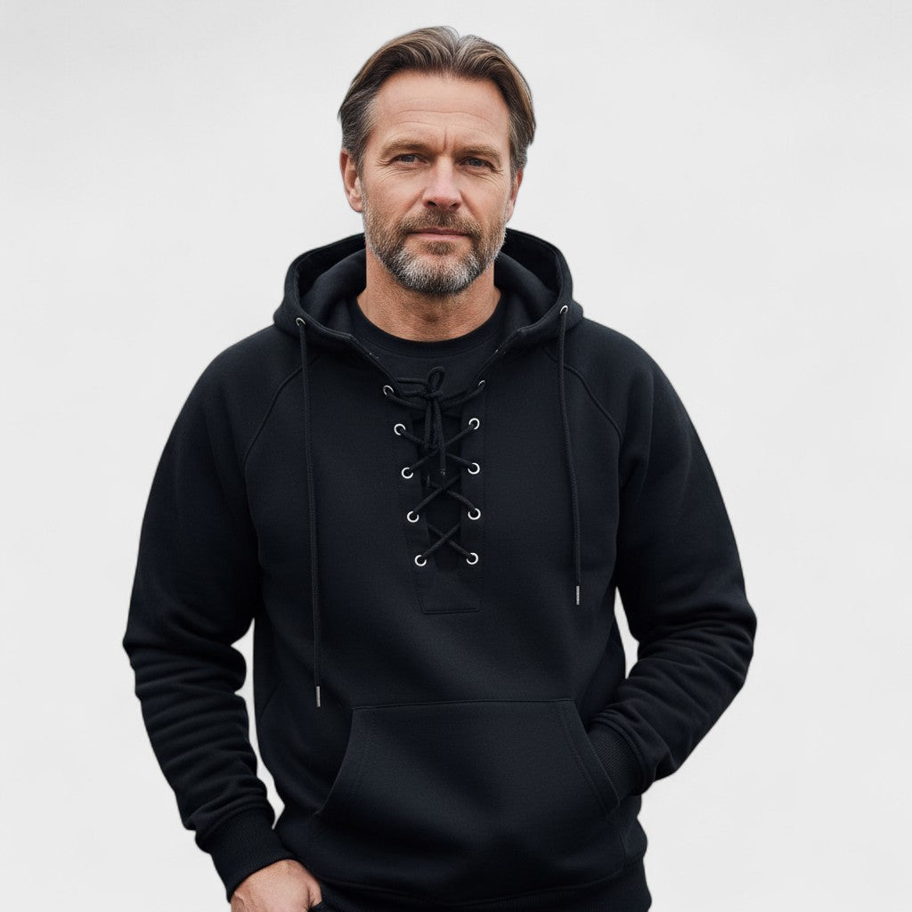 Ignacio | Sudadera marrón con capucha y cordón