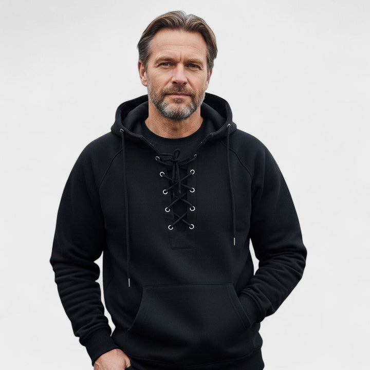 Ignacio | Sudadera marrón con capucha y cordón