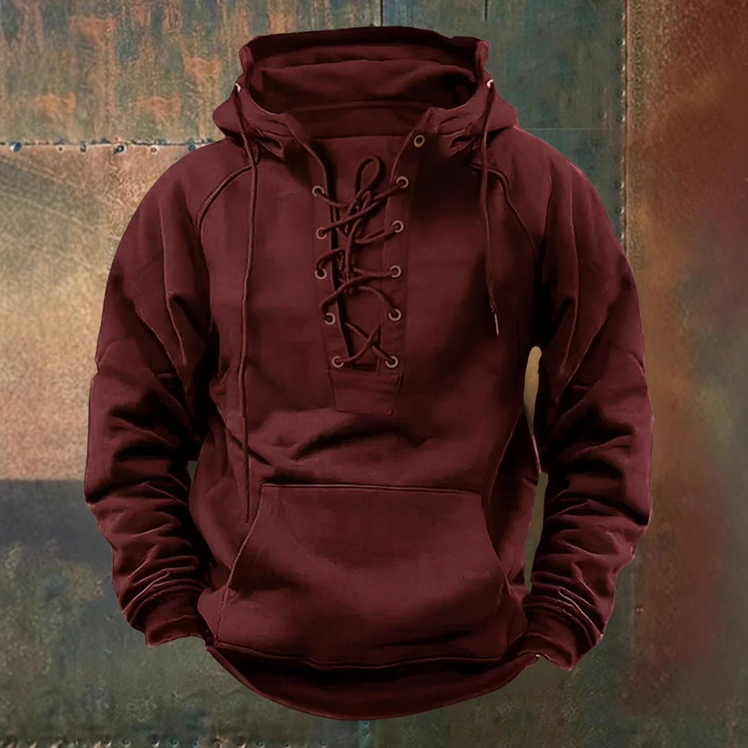 Ignacio | Sudadera marrón con capucha y cordón