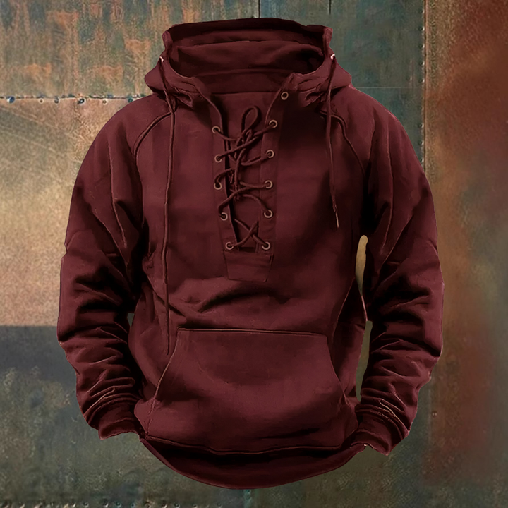 Ignacio | Sudadera marrón con capucha y cordón