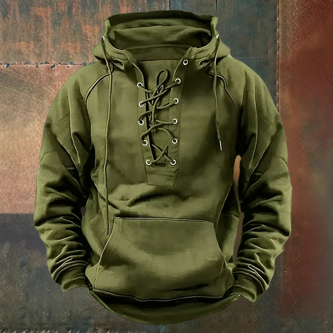 Ignacio | Sudadera marrón con capucha y cordón