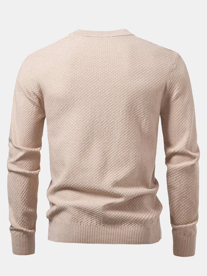 Indalecio | Jersey con textura de tablero de ajedrez y cuello redondo