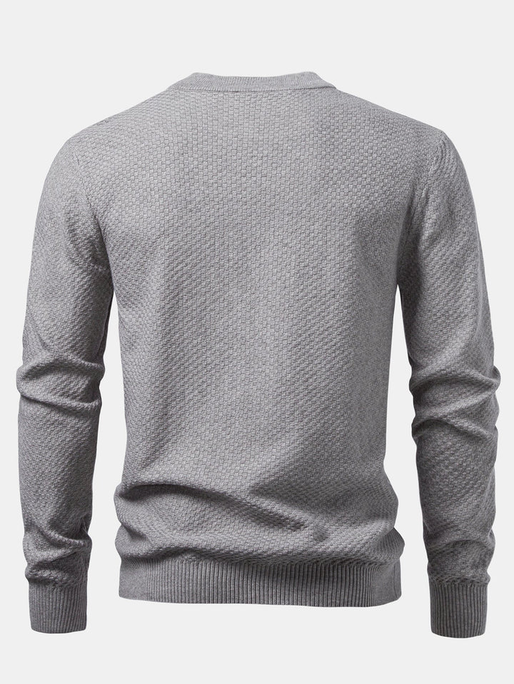 Indalecio | Jersey con textura de tablero de ajedrez y cuello redondo