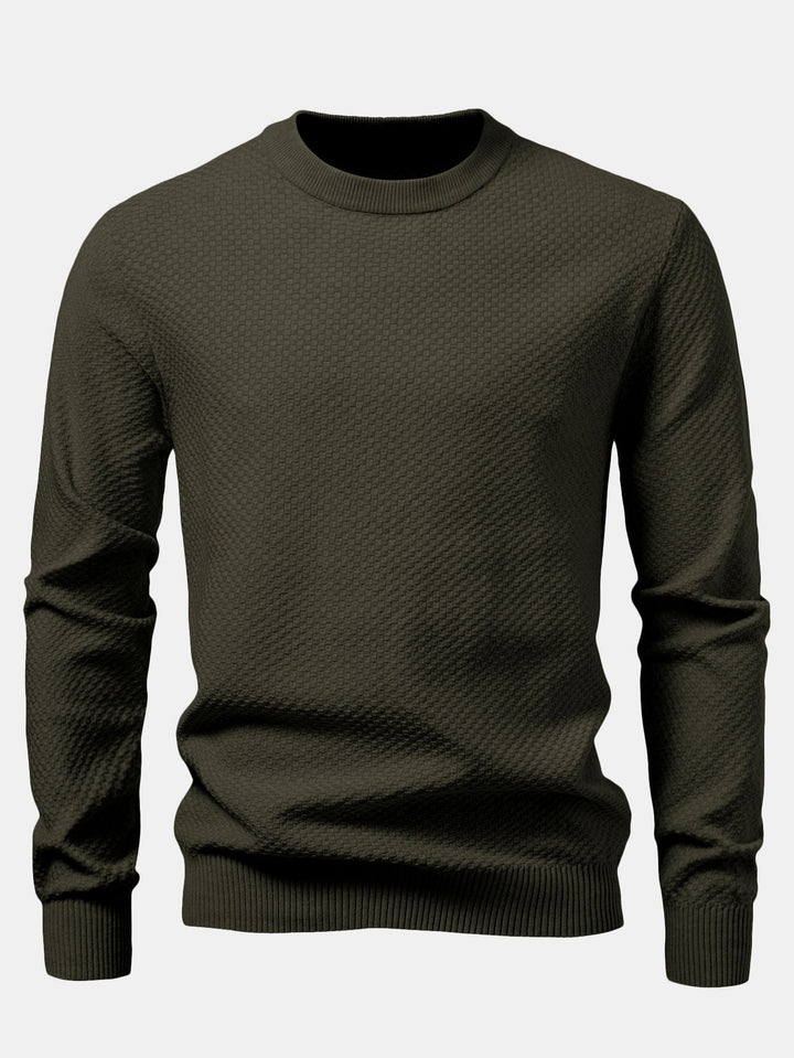 Indalecio | Jersey con textura de tablero de ajedrez y cuello redondo
