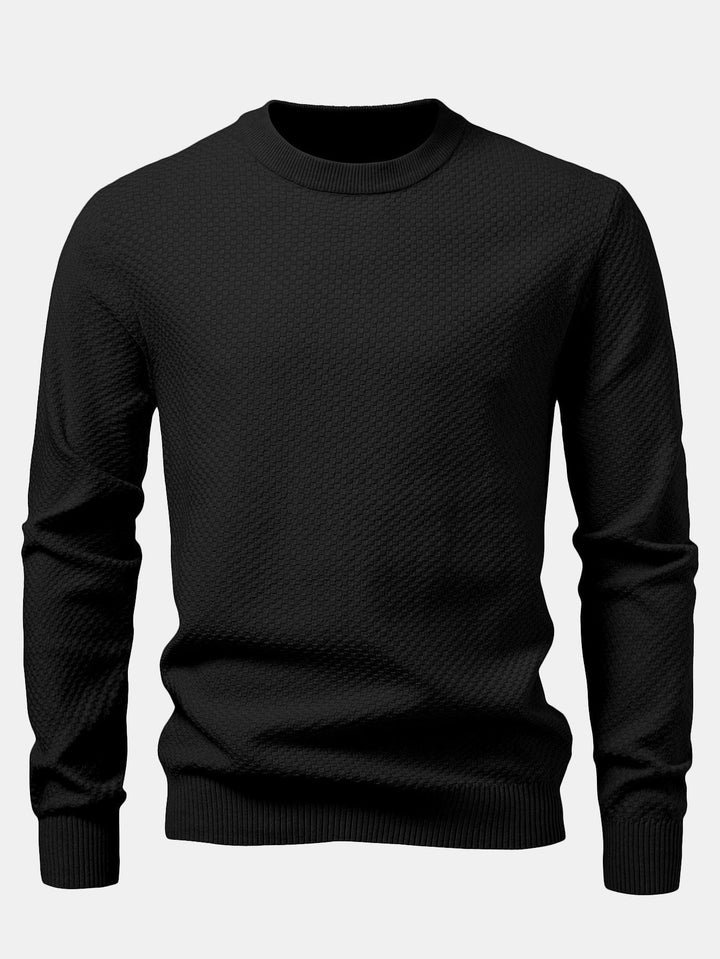 Indalecio | Jersey con textura de tablero de ajedrez y cuello redondo
