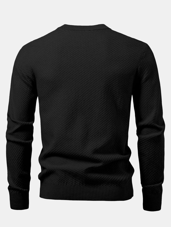 Indalecio | Jersey con textura de tablero de ajedrez y cuello redondo