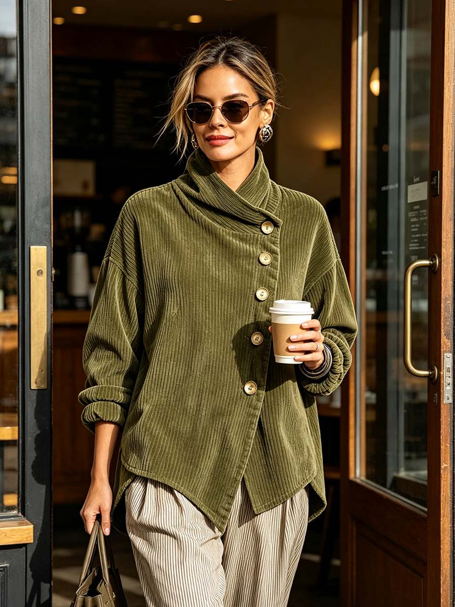 Inés | Jersey de pana con cuello alto