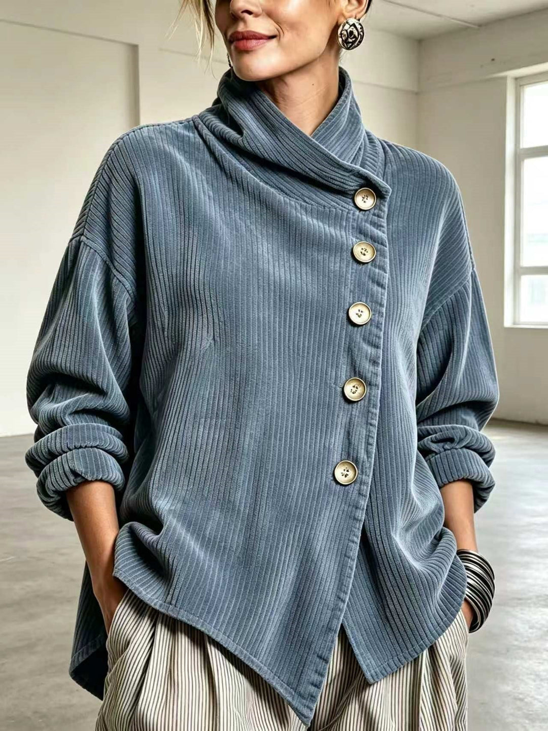 Inés | Jersey de pana con cuello alto