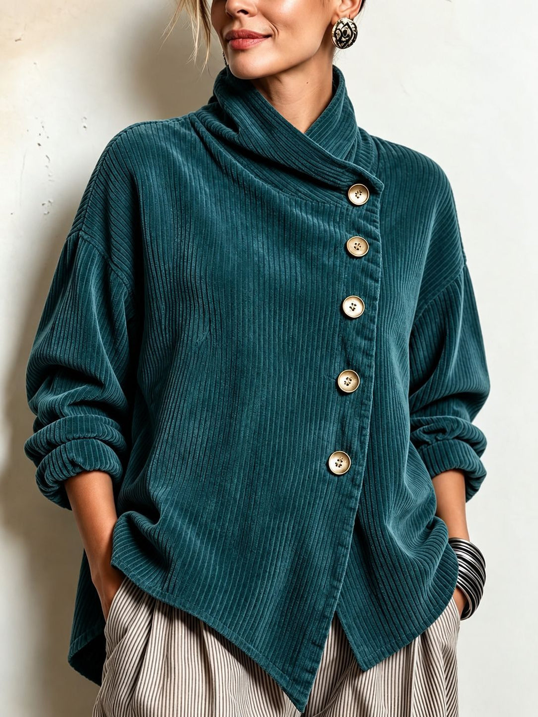 Inés | Jersey de pana con cuello alto
