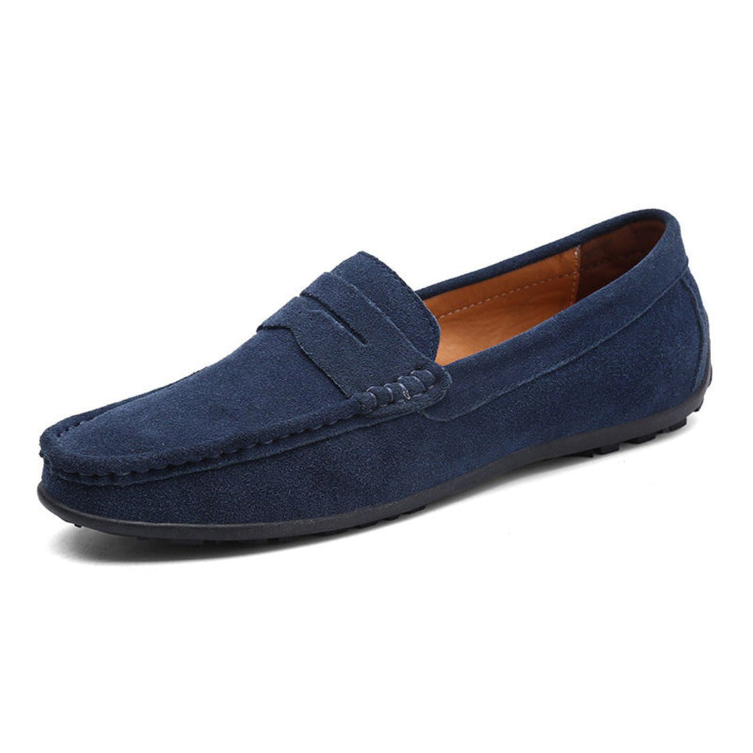 Inocencio | Mocasines azules de ante suave