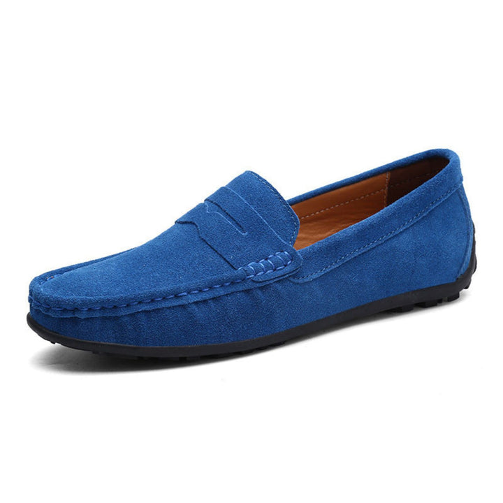 Inocencio | Mocasines azules de ante suave