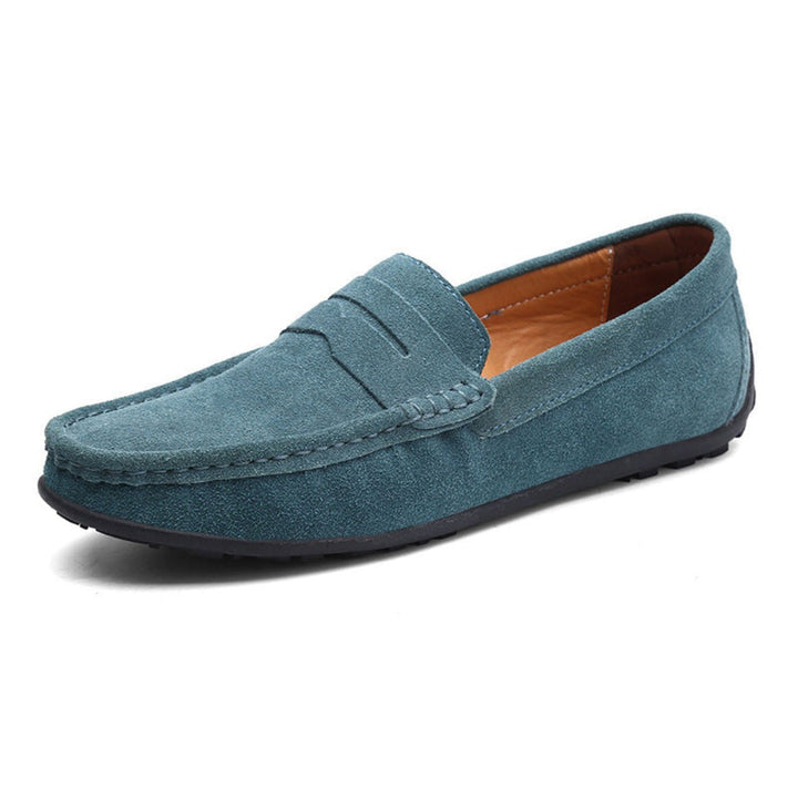 Inocencio | Mocasines azules de ante suave