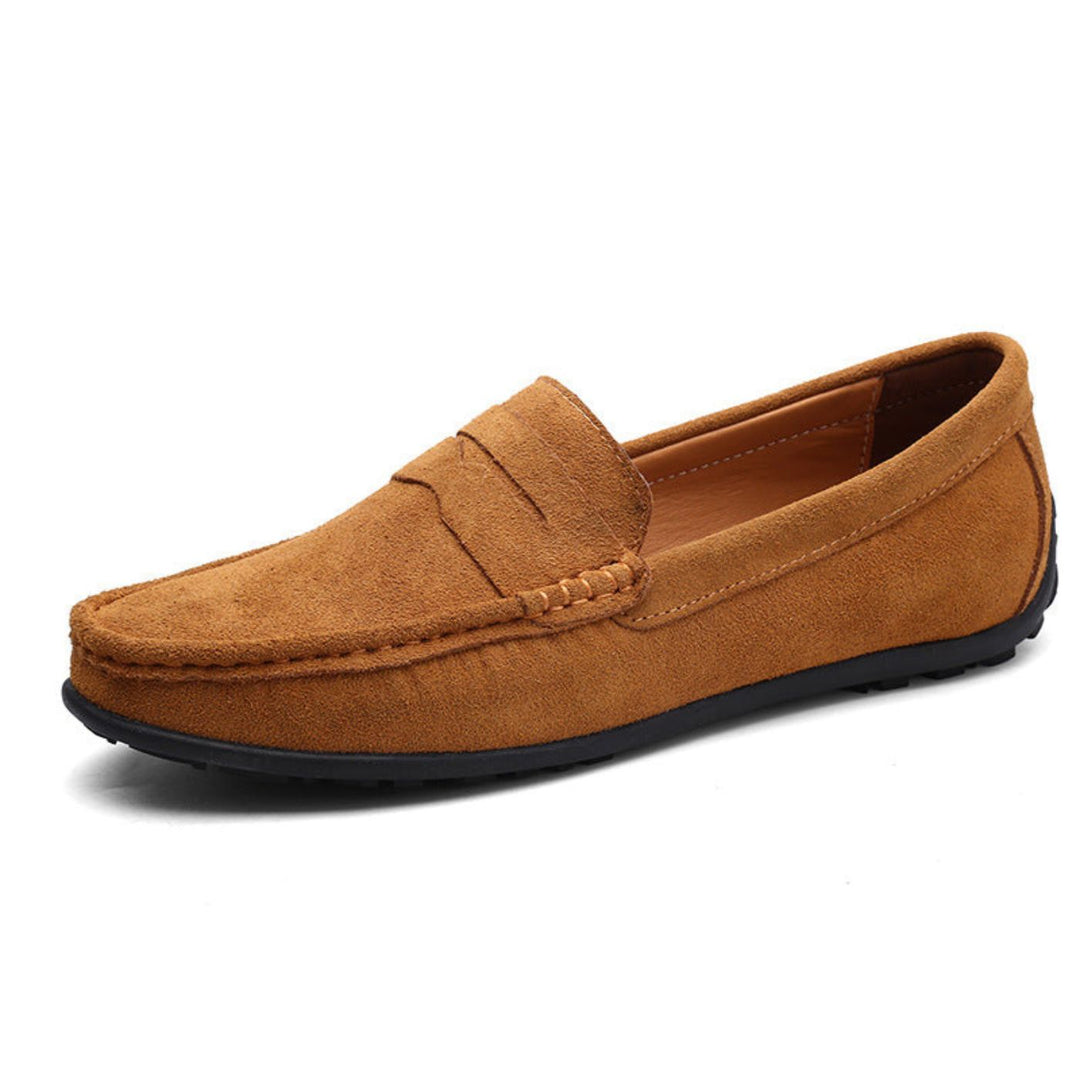 Inocencio | Mocasines azules de ante suave