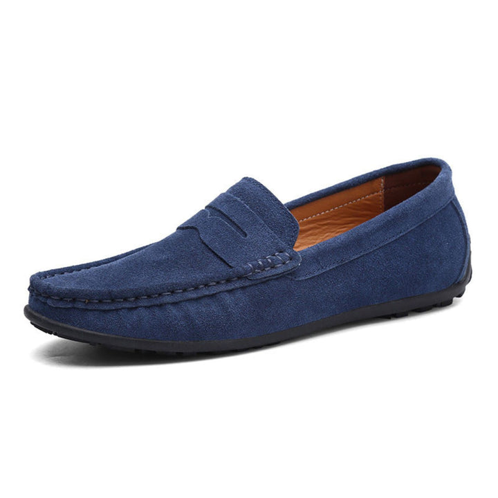Inocencio | Mocasines azules de ante suave