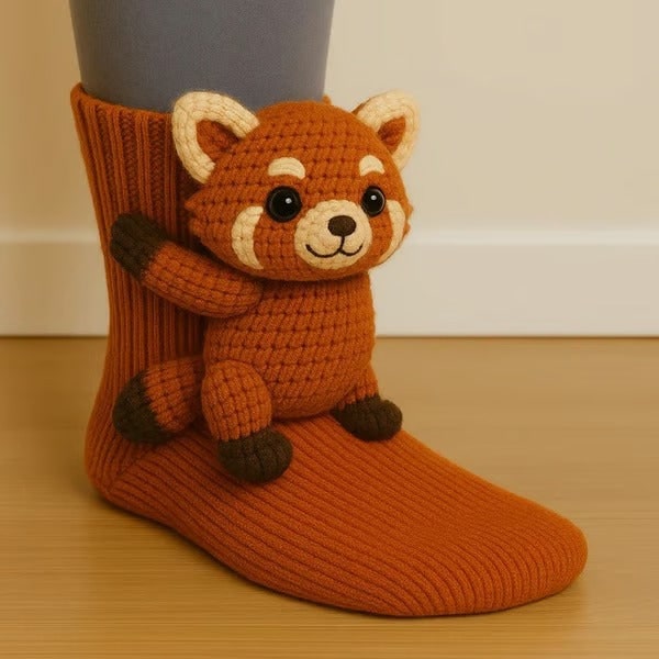 Irene | Calcetines con peluche de panda rojo