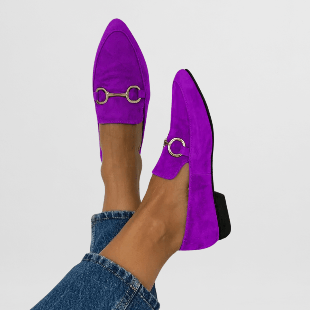 Irene | Mocasines verdes con hebilla metálica