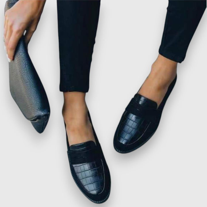 Isabel | Mocasines azul oscuro efecto coco