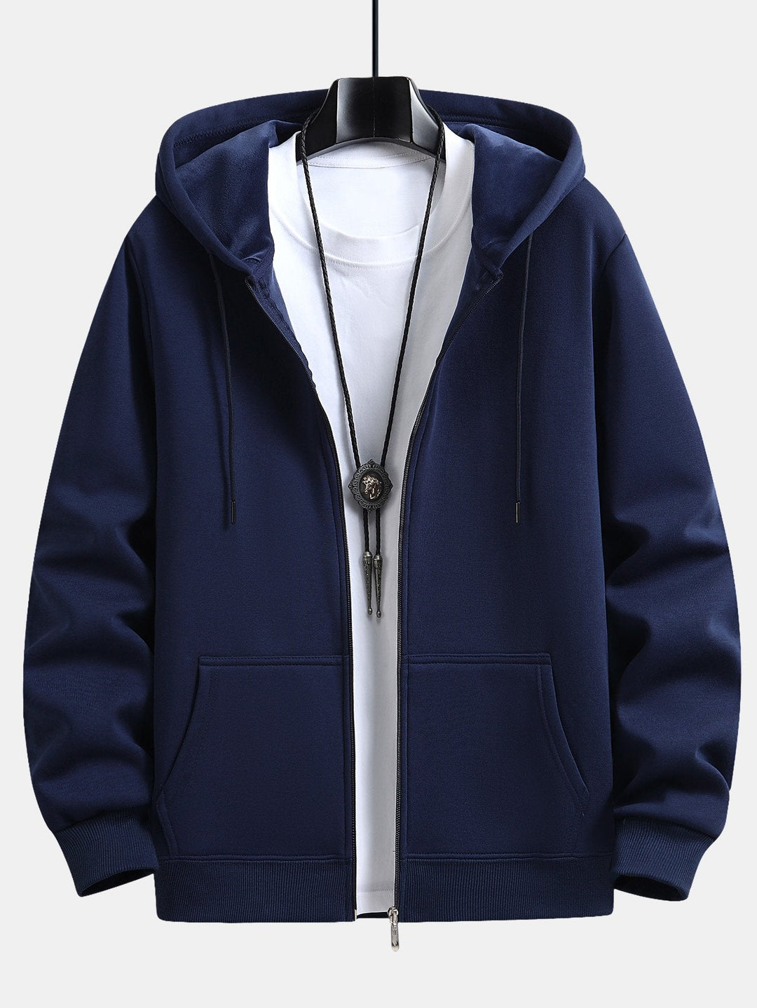 Jacobo | Sudadera con capucha con forro de pelo, cremallera y corte relajado