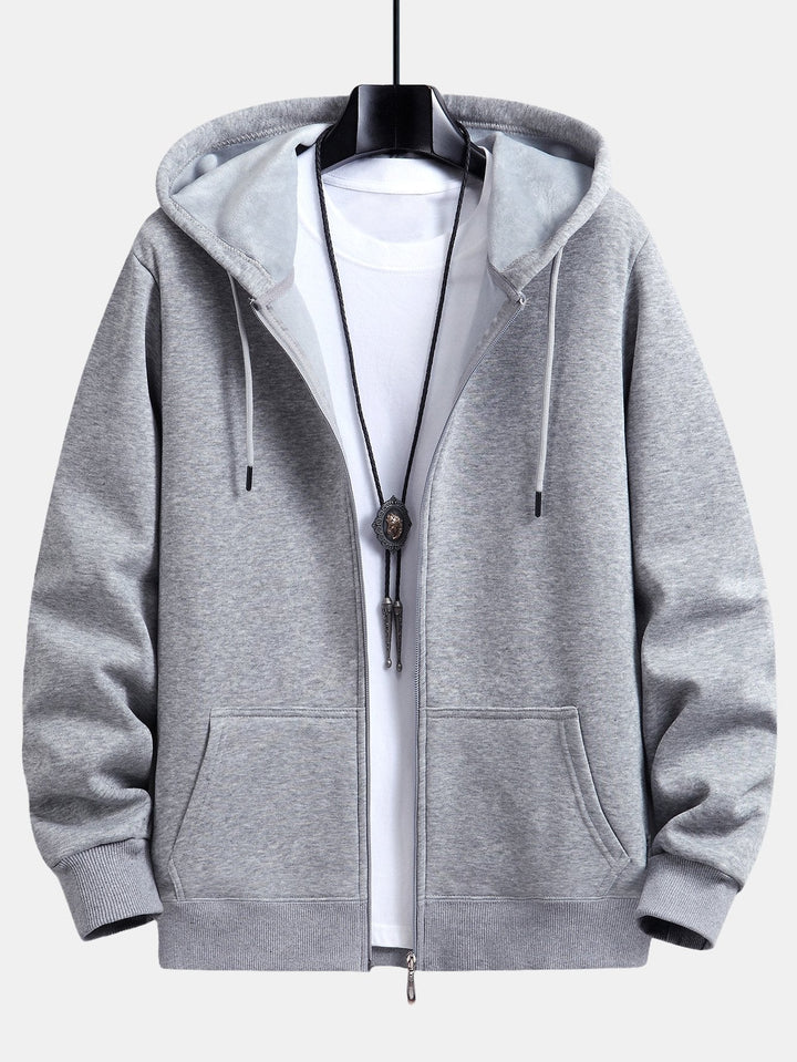 Jacobo | Sudadera con capucha con forro de pelo, cremallera y corte relajado