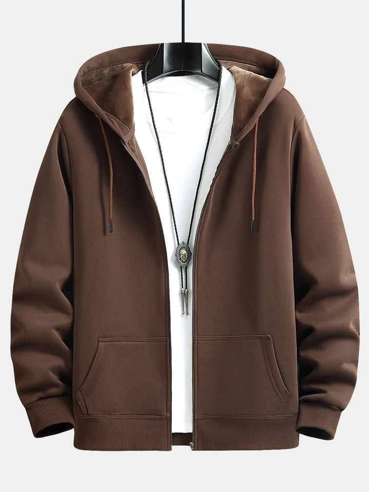 Jacobo | Sudadera con capucha con forro de pelo, cremallera y corte relajado