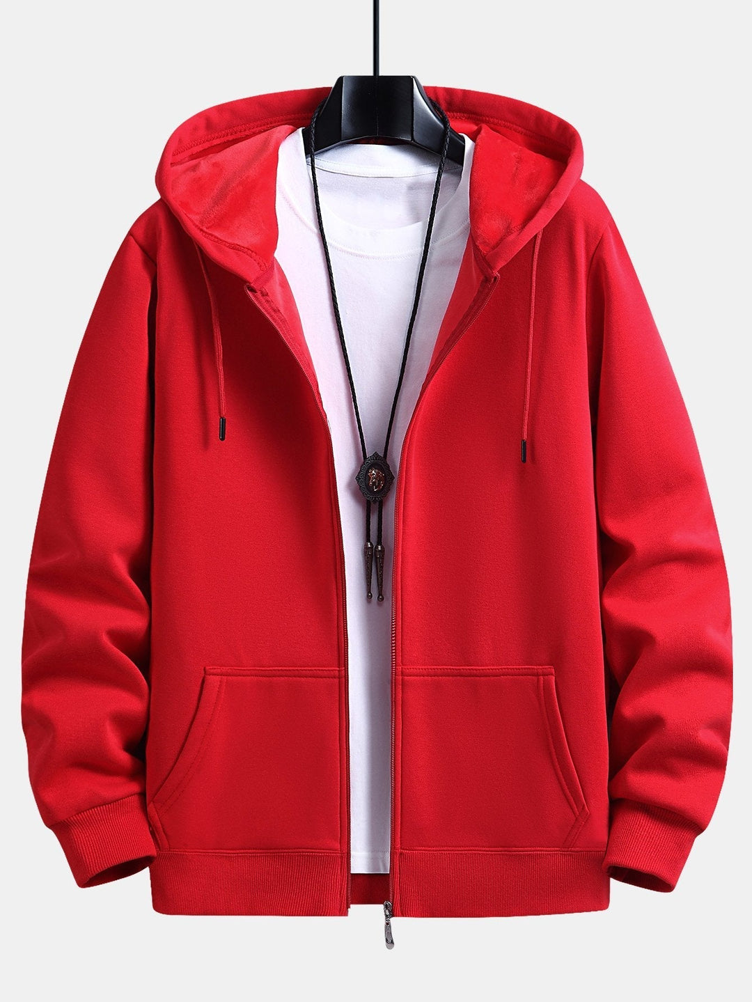 Jacobo | Sudadera con capucha con forro de pelo, cremallera y corte relajado