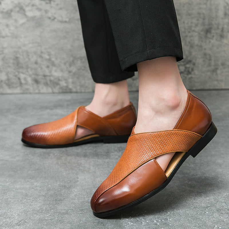 Jaime | Mocasines de piel de aire vintage