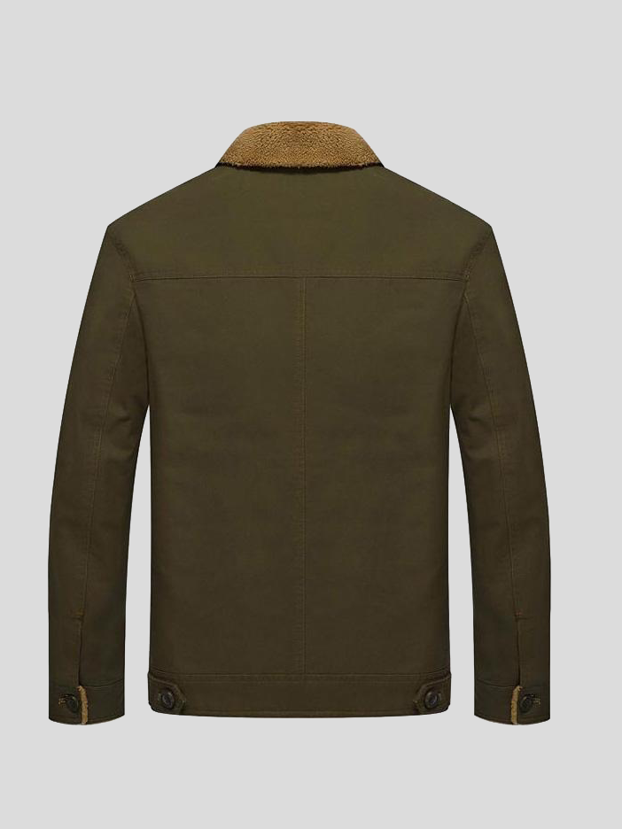 Jesús | Chaqueta casual verde oliva de corte regular