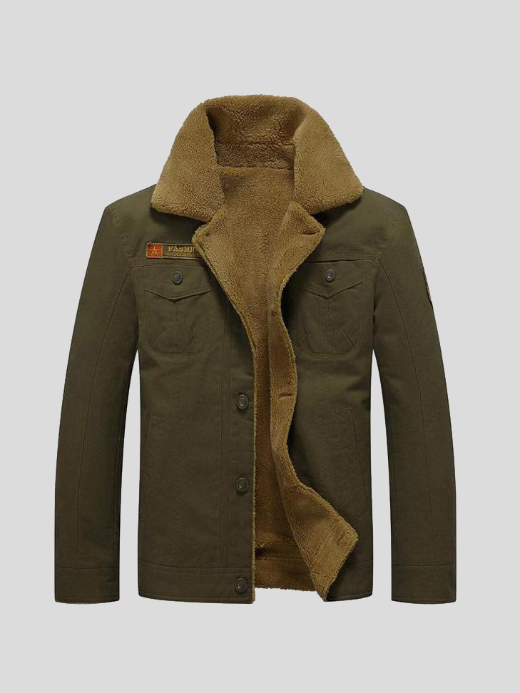 Jesús | Chaqueta casual verde oliva de corte regular