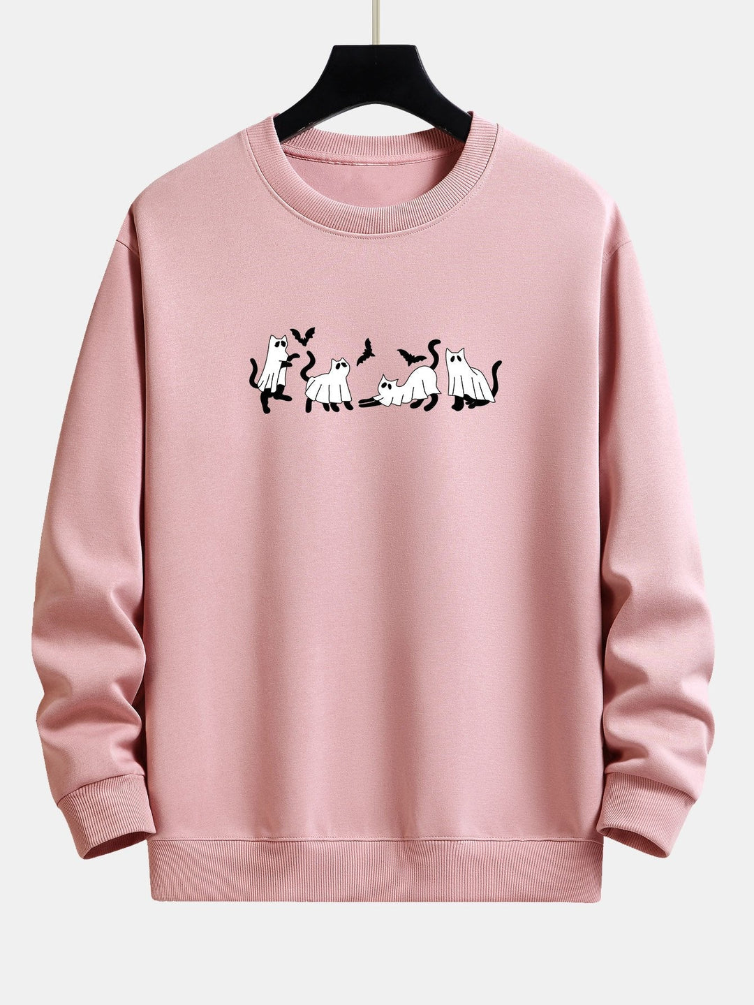 Joaquín | Sudadera con estampado de gato negro y fantasmas