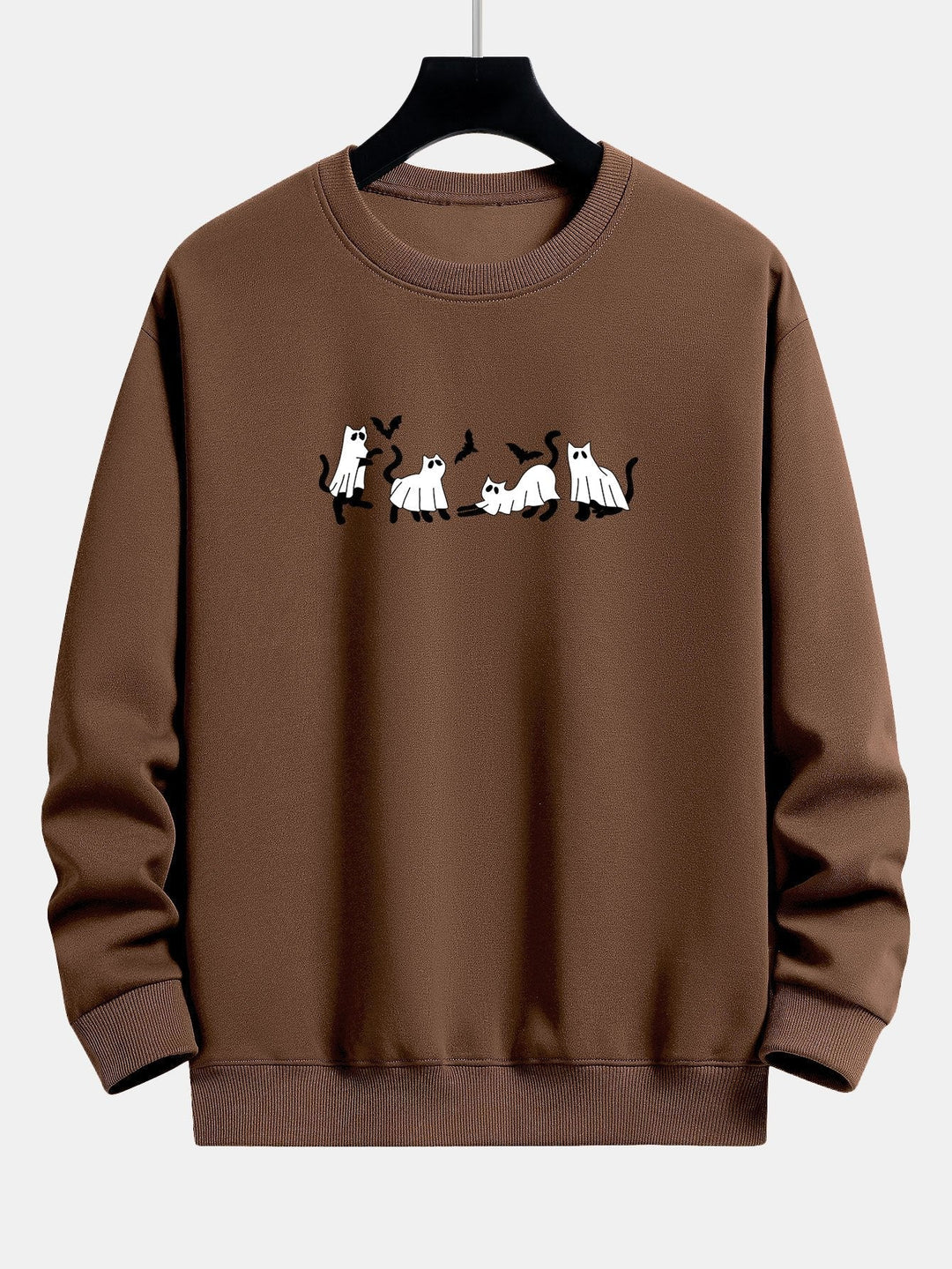 Joaquín | Sudadera con estampado de gato negro y fantasmas